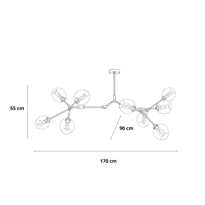 Wohnzimmer Pendelleuchte | Bewegliche Arme | Glasvarianten & Größen