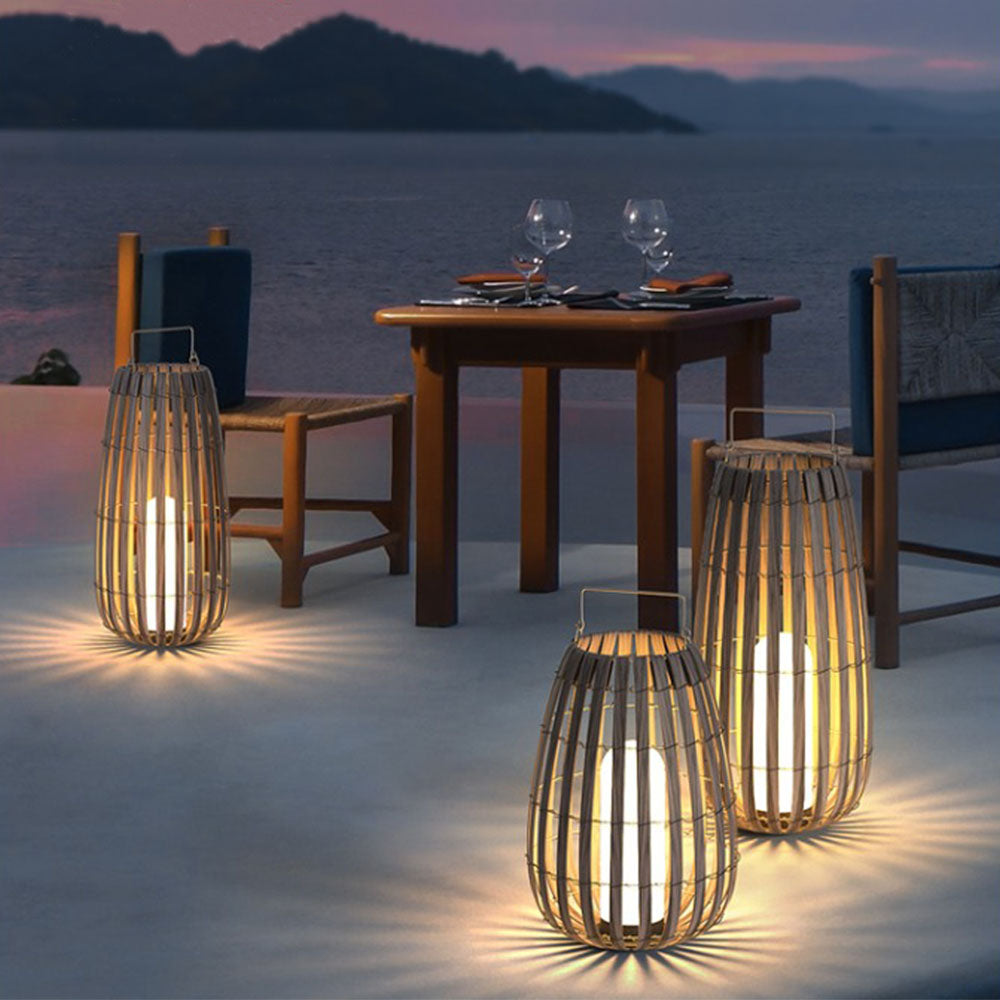 Solar LED‑Außenleuchte | Vintage & Holz