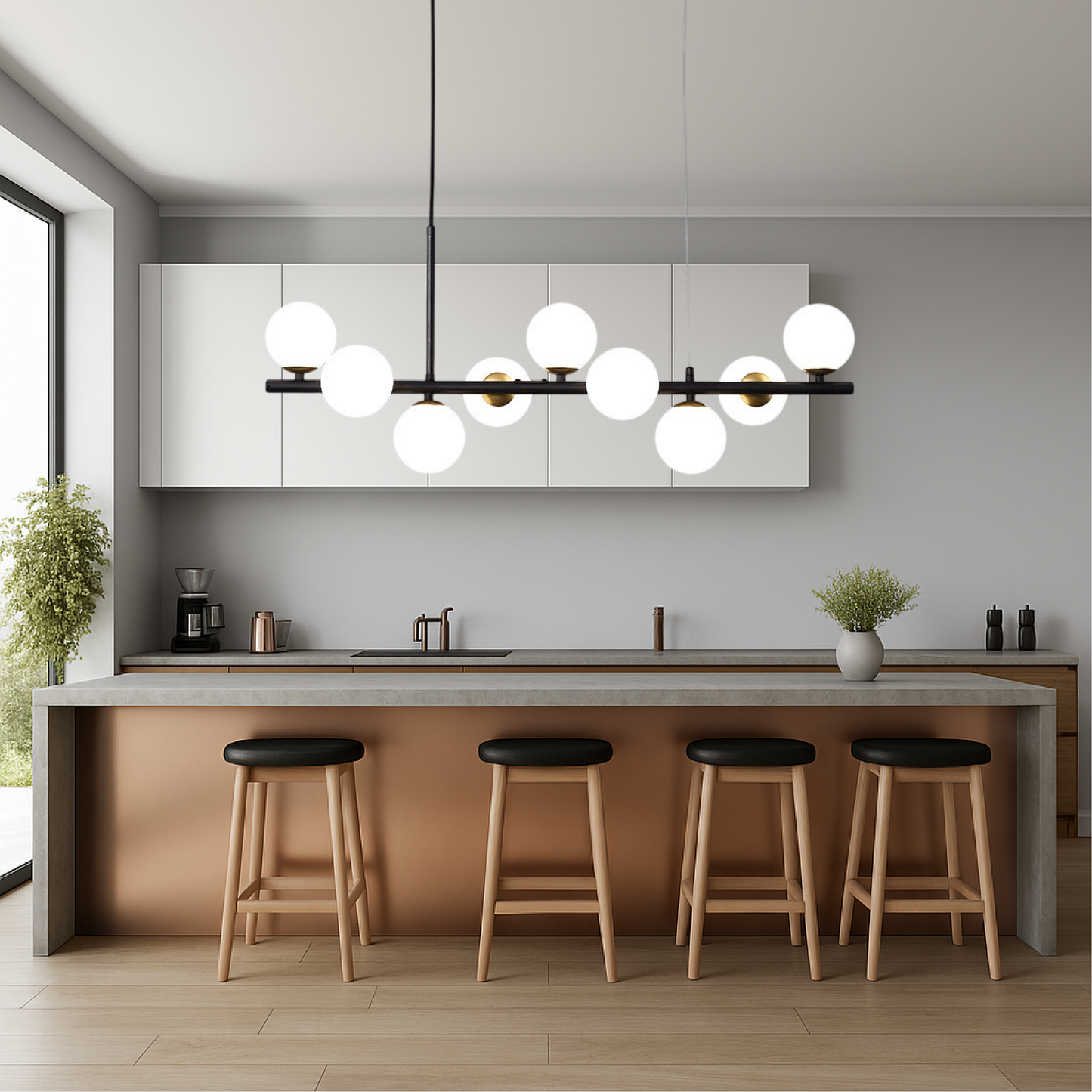Pendelleuchte Linear Schwarz | LED | Modern | Warmweiß
