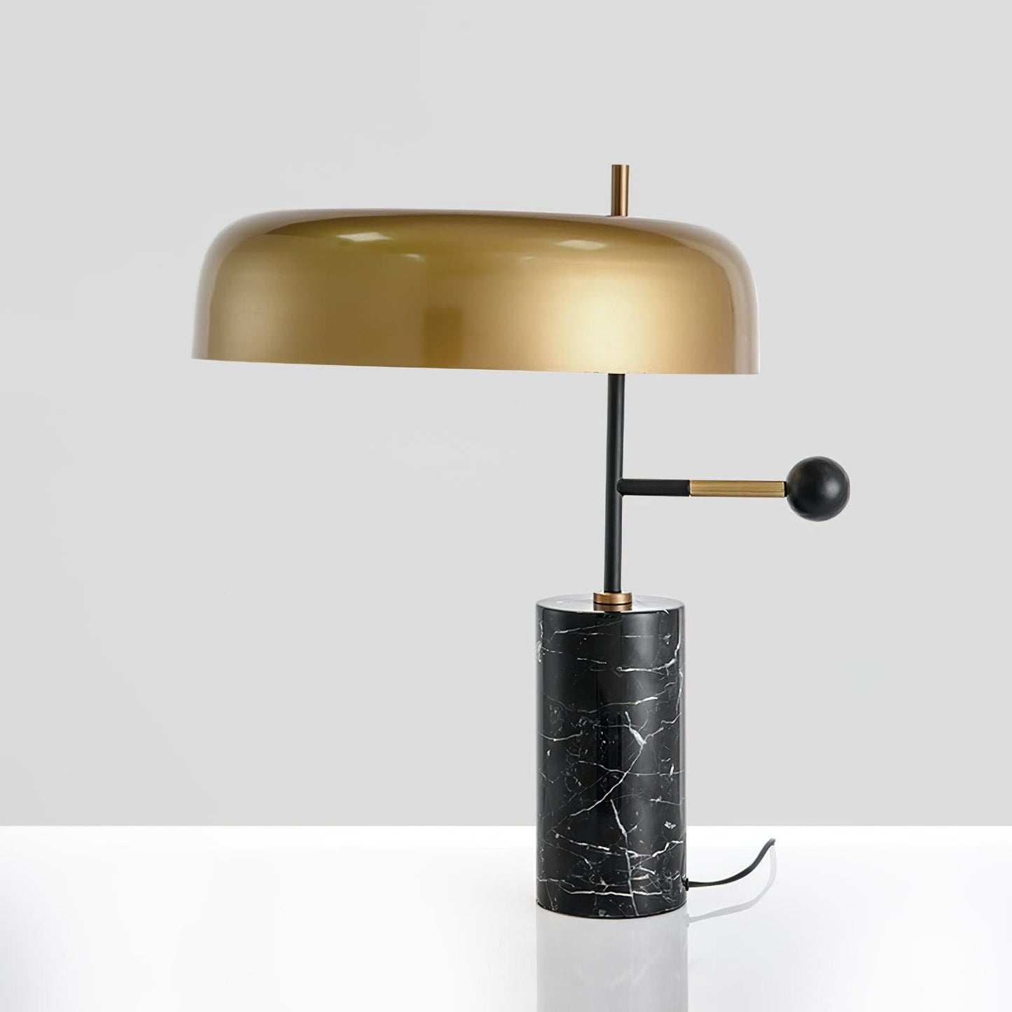 Tischlampe Marmor Metall | E27 | Goldschirm | Modern