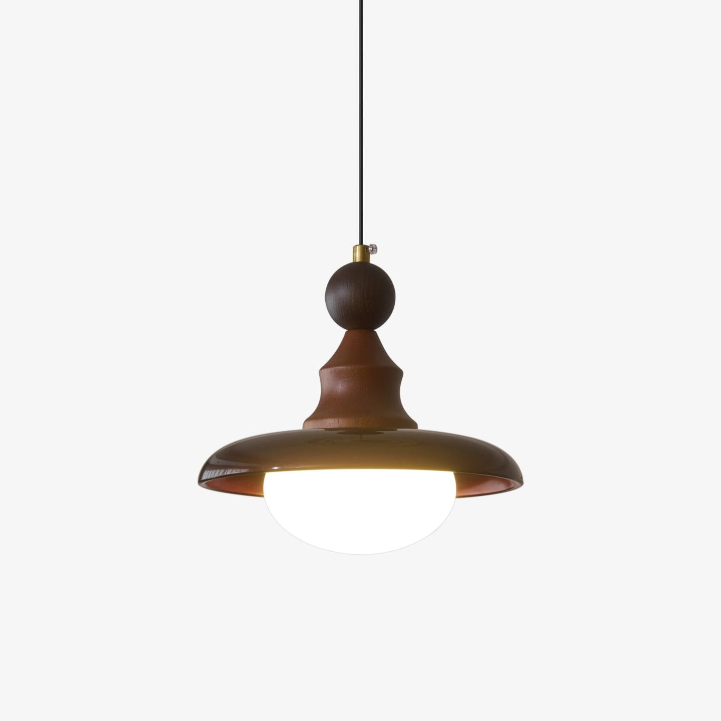 Pendelleuchte Glas & Holz | Integrierte LED | Vintage Modern | Diffuses Licht