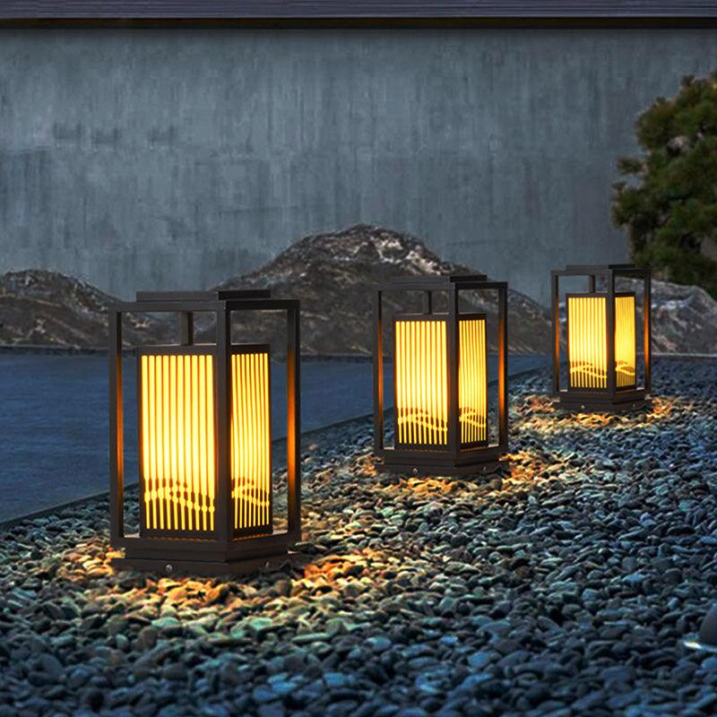 Solar-Pollerleuchte Käfigdesign | LED Warmweiß | IP65 | Garten & Terrasse
