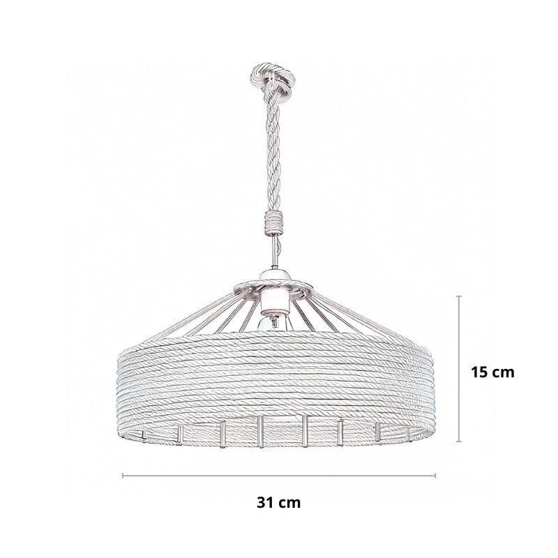 Industrial Pendelleuchte | Schwarz & Seil | Wohnzimmer & Esszimmer