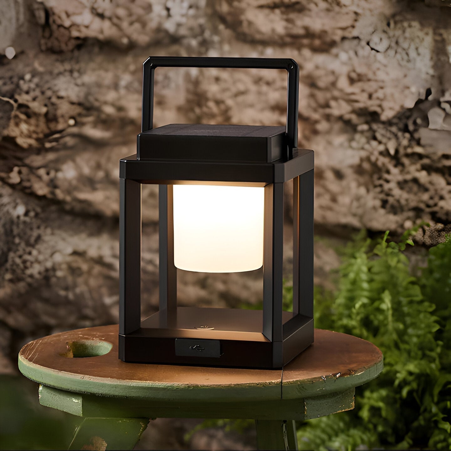 Solar-Outdoor-Laterne LED | Tragbar mit Griff | USB & Solar | IP44