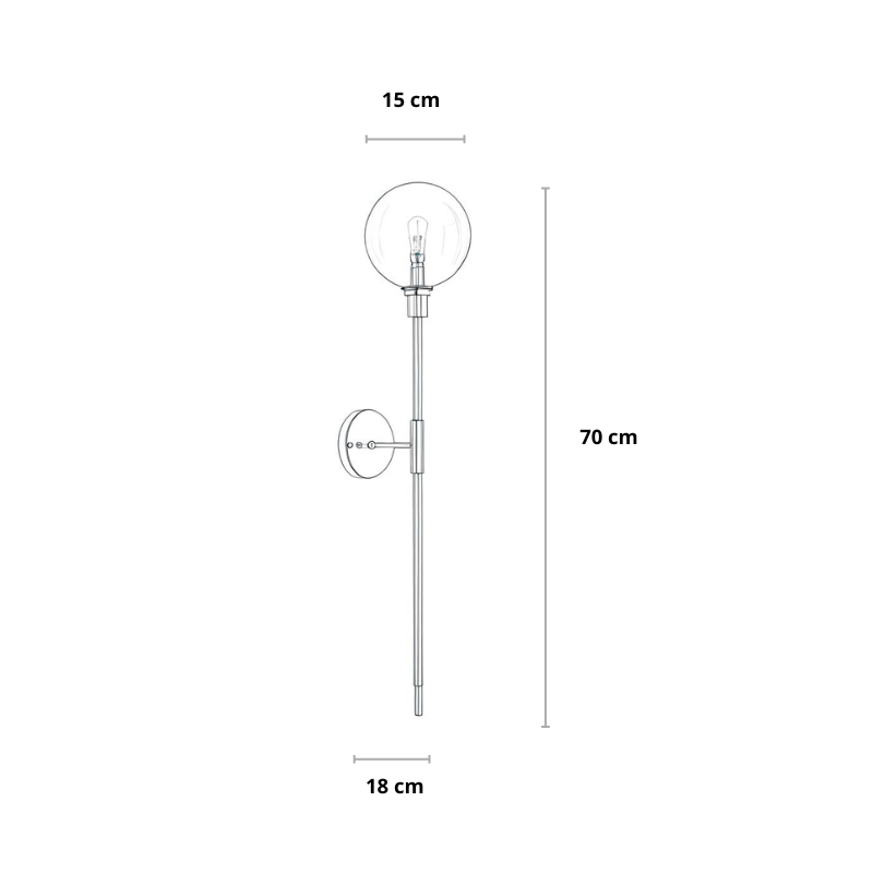 Industrielle LED-Wandleuchte | Glas & Metall | Schwarz | Funktionales Licht