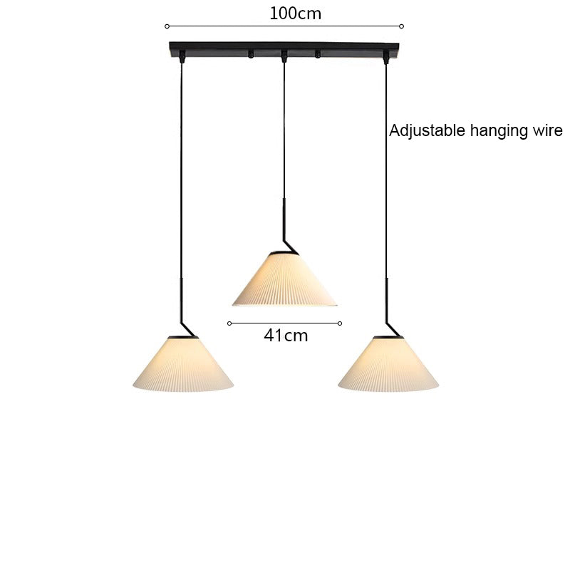 Nordische Pendelleuchte Plissee | Stoffschirm Creme | E27 LED | Skandinavischer Stil