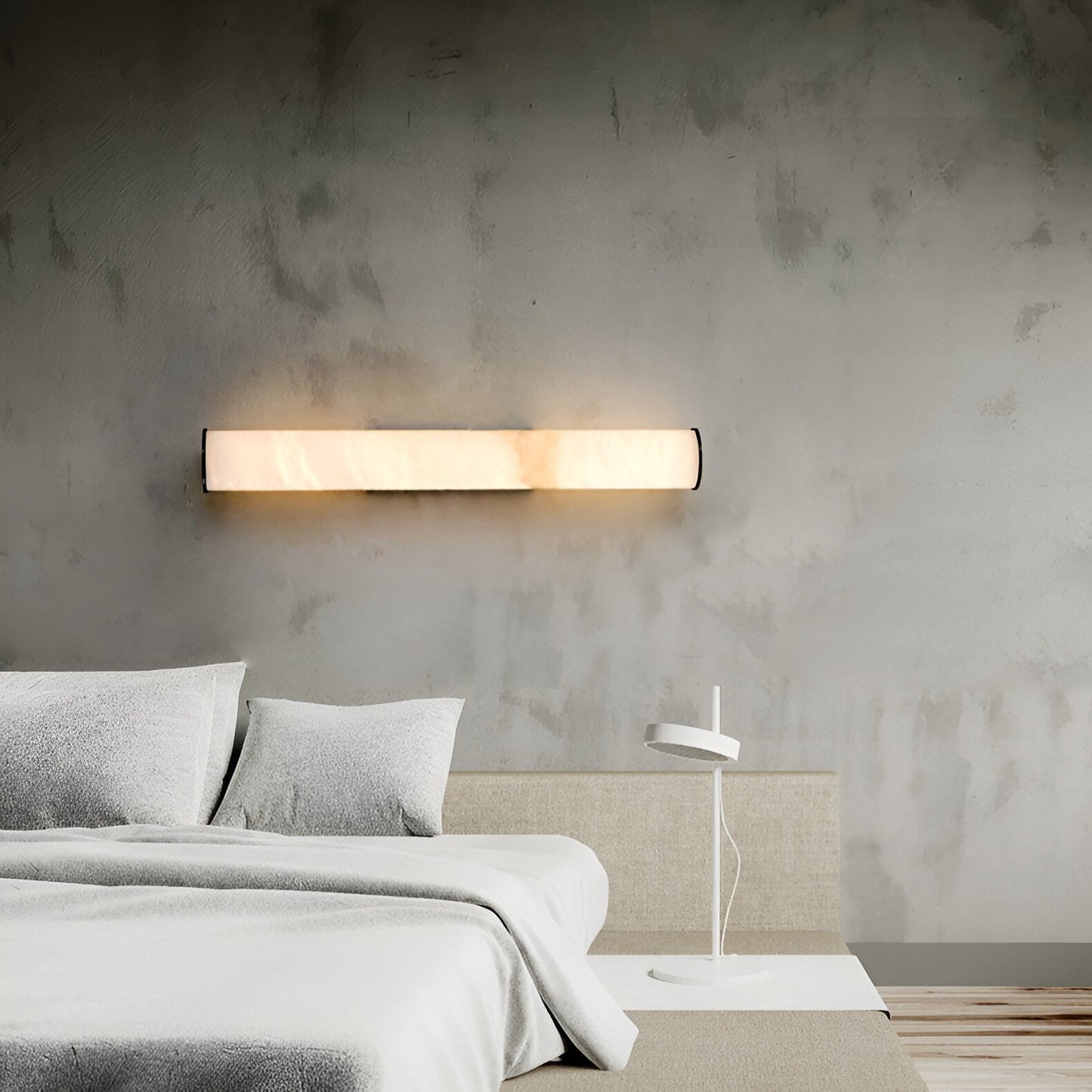 LED-Wandleuchte | Spanischer Marmor-Effekt & Kupfer-Akzente | Warmweißes Licht