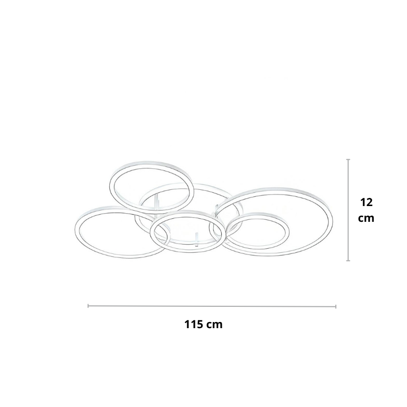 LED‑Deckenleuchte | Modernes Schwarz | 5‑ oder 6‑Flammig | Wohnzimmer & Esszimmer