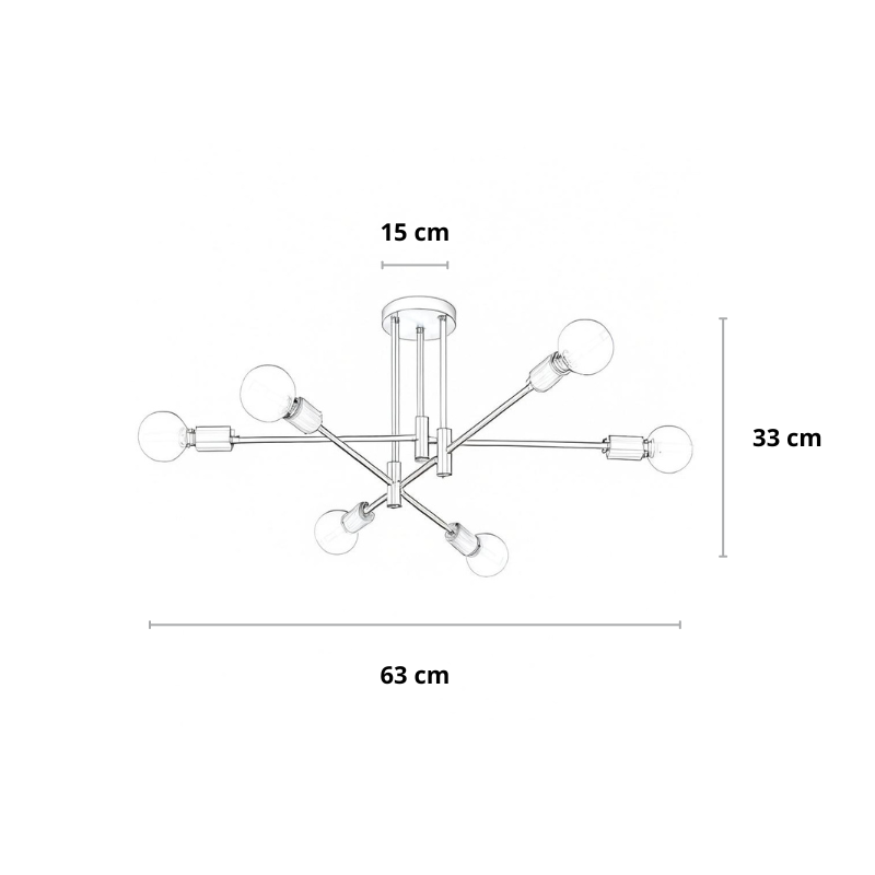 LED‑Deckenleuchte | Industrial Kreuzdesign | Schwarz | Wohnzimmer & Esszimmer