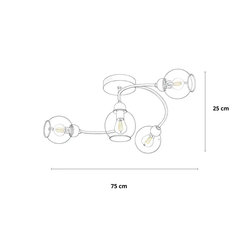 LED-Deckenleuchte | Glas & Metall | Schwarz oder Gold | Wohnzimmer & Esszimmer