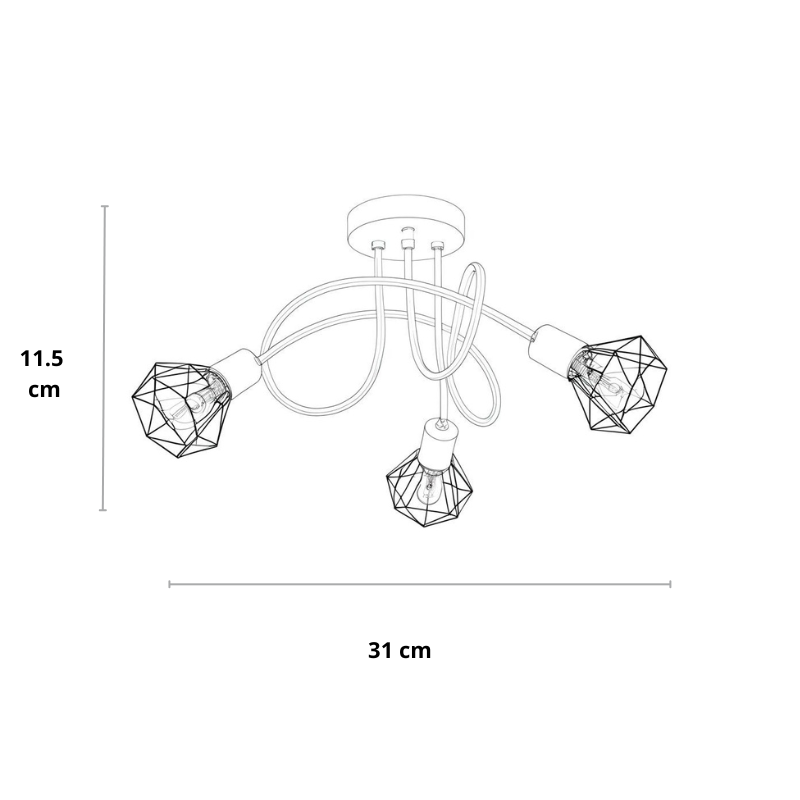 Industrial-Deckenleuchte | Spirales Design | E27 | Wohnzimmer & Esszimmer