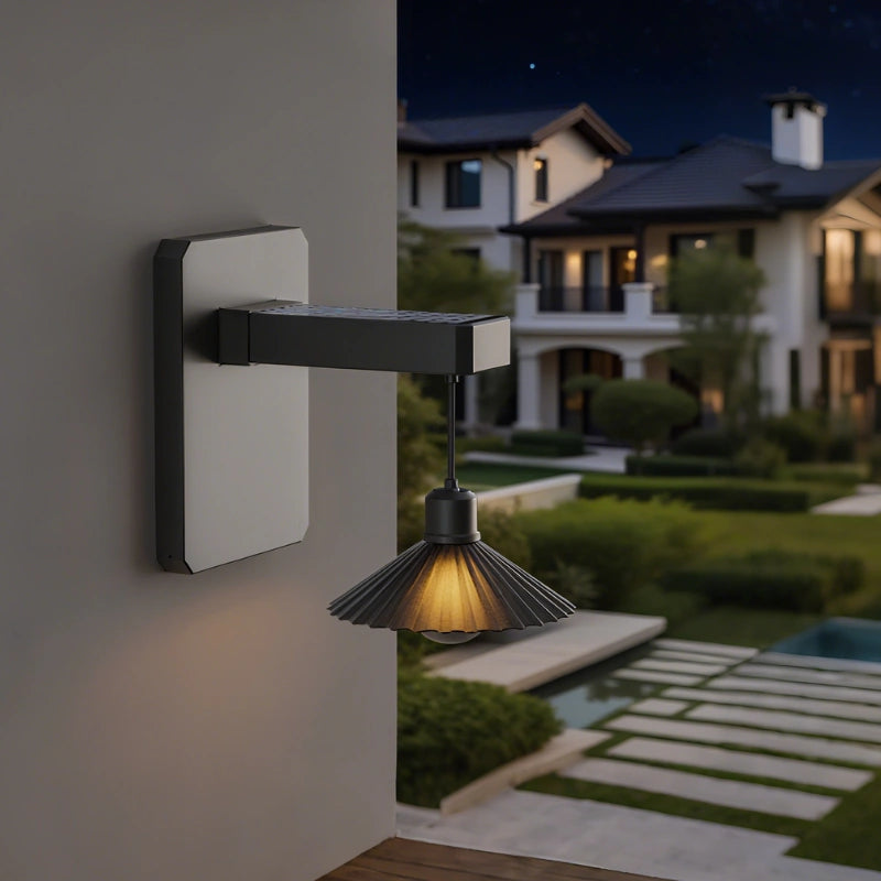 Solar-Wandleuchte Hängeschirm | LED Warmweiß | IP44 | Außen