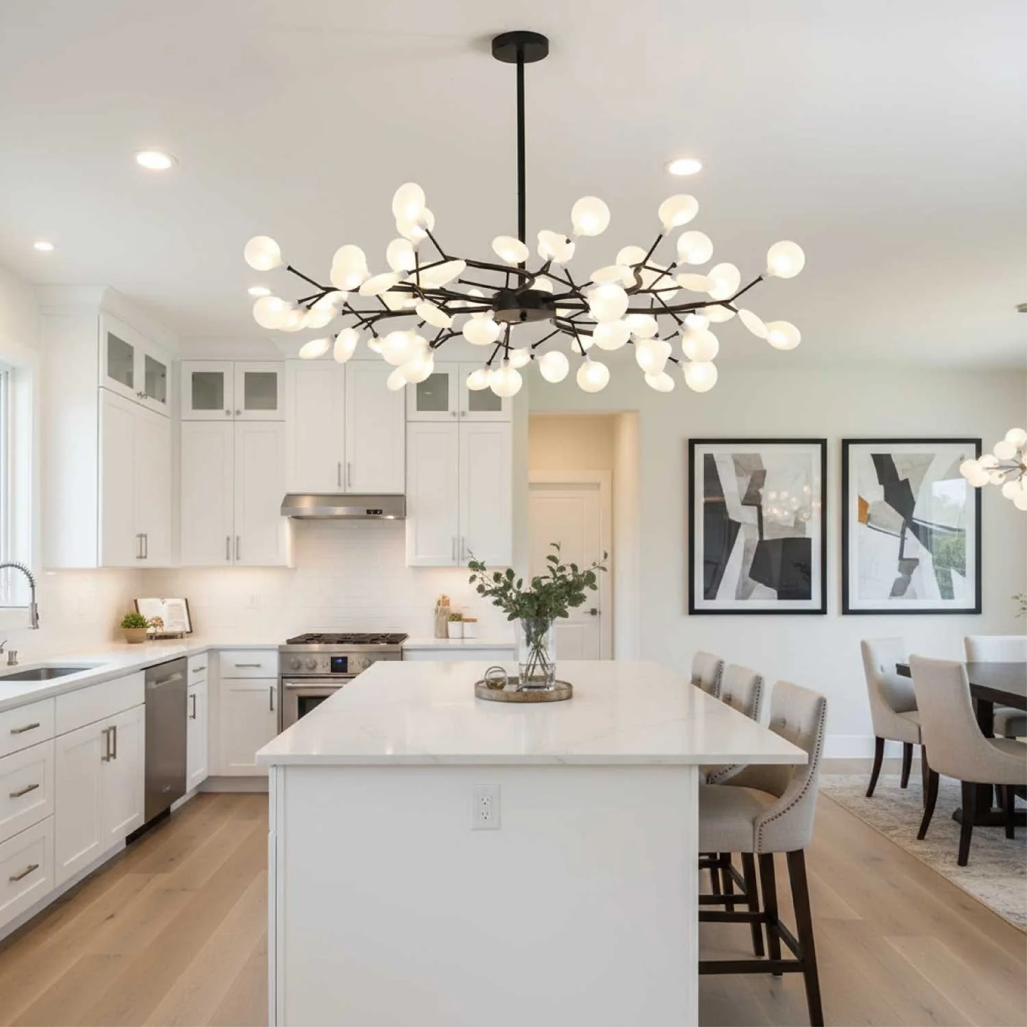 Skulpturale Firefly LED-Kronleuchter | Moderne Statement-Deckenleuchte