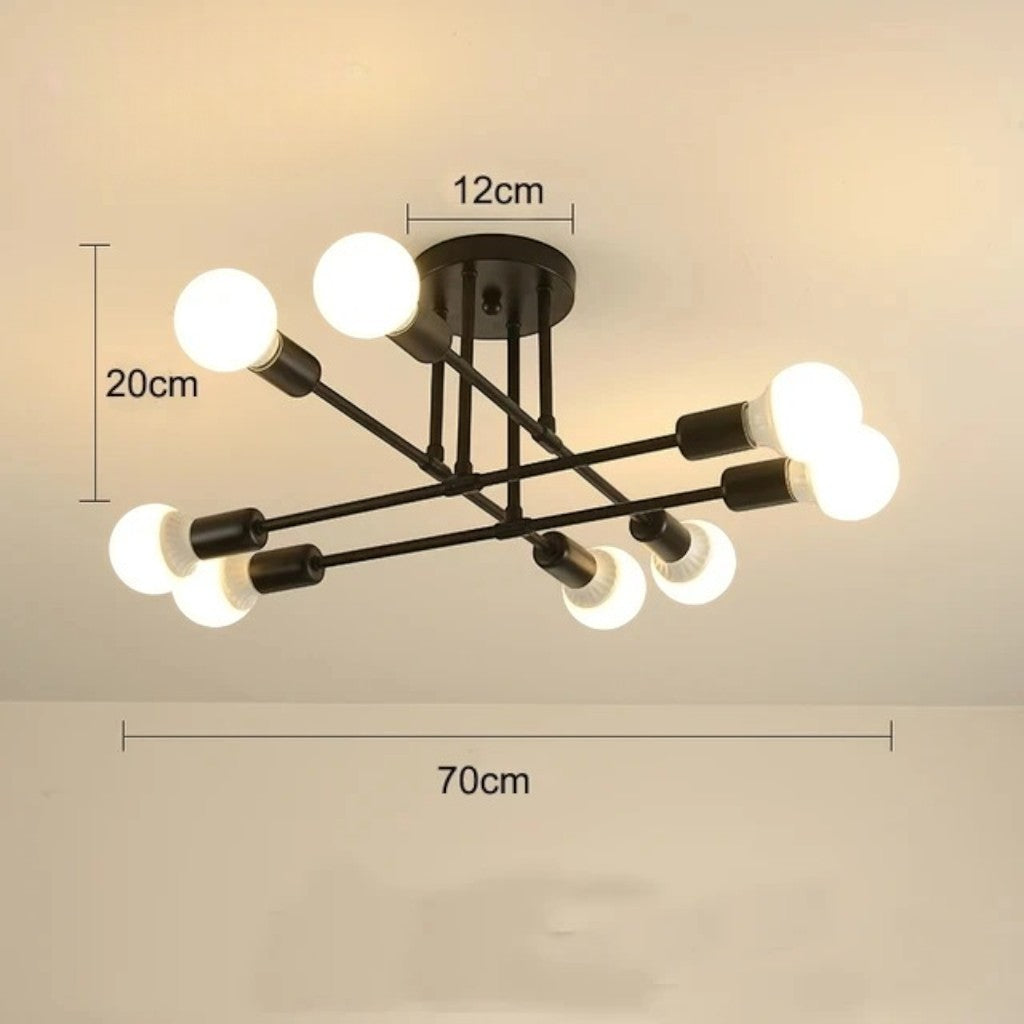 Sputnik Nordic LED-Deckenleuchte in Metall | Mid-Century Modern | 6- oder 8-flammig