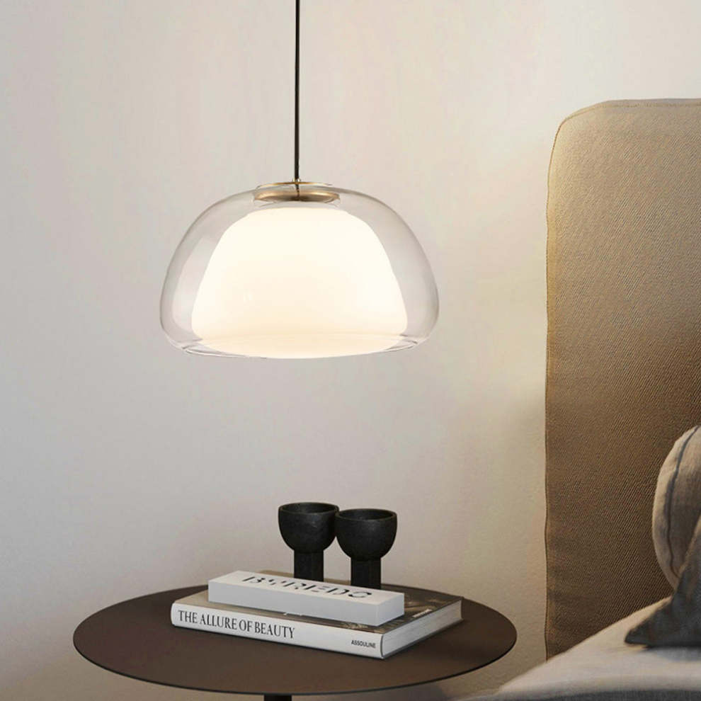 Pendelleuchte | Modernes Milchglas-Design | Höhenverstellbar | E27 Deckenbeleuchtung
