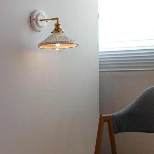 LED-Wandleuchte | Vintage-Japanisch | Keramik & Kupfer | Innenbeleuchtung