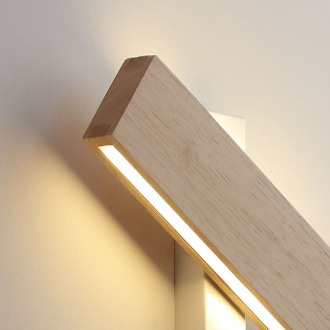 Japanische Holz-Rechteck LED-Wandleuchte | Japanisch-Minimalistisches Design | 1-flammig