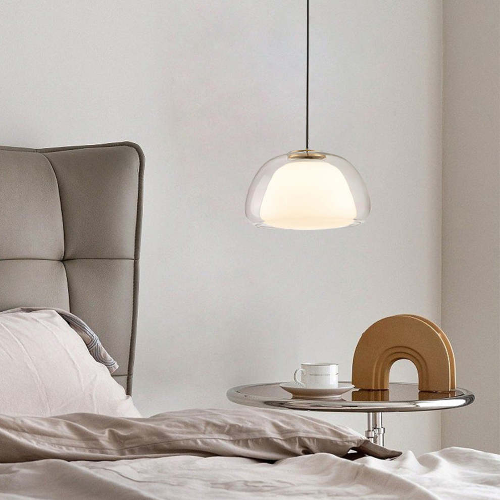 Pendelleuchte | Modernes Milchglas-Design | Höhenverstellbar | E27 Deckenbeleuchtung