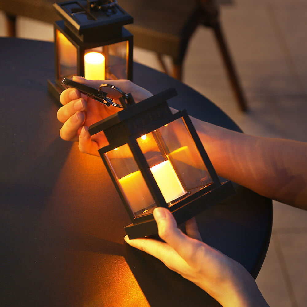Solar-Hängelaterne Vintage | LED Kerzenlicht | IP44 | Garten & Terrasse