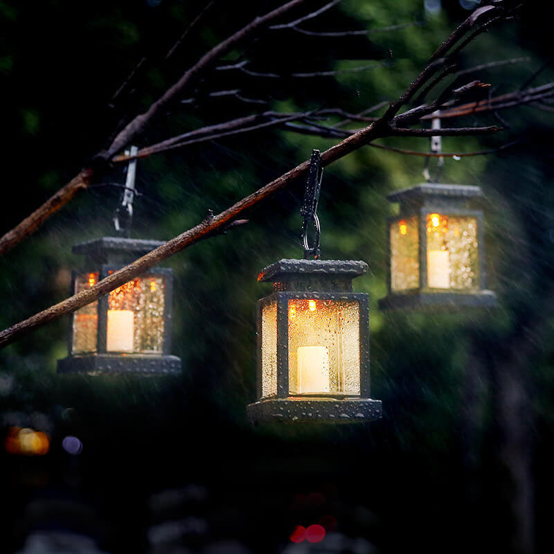 Solar-Hängelaterne Vintage | LED Kerzenlicht | IP44 | Garten & Terrasse