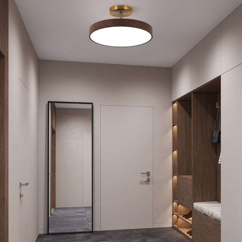 LED-Semi-Flush-Deckenleuchte | Holz & Acryl | Japanisch inspiriert | Innenbeleuchtung