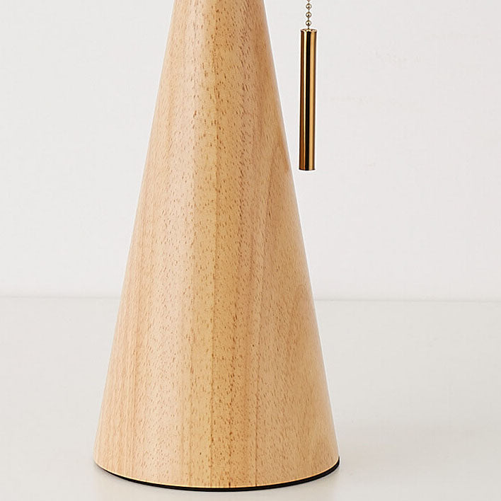 Tischlampe Holz Stoffschirm | Japandi Stil | LED | Warmes Licht