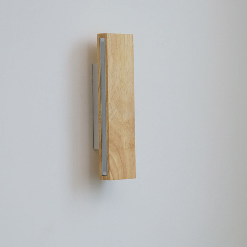 Japanische Holz-Rechteck LED-Wandleuchte | Japanisch-Minimalistisches Design | 1-flammig