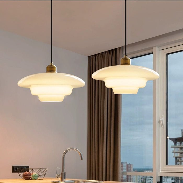 Pendelleuchte | Weißes Glas | Skandinavisches Design | Modern & Zeitlos
