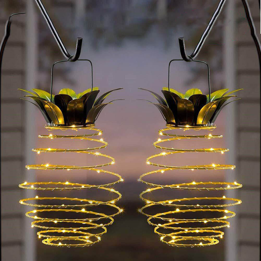 Solar-Hängelaterne Ananas | Spiral LED Lichter | IP44 | Garten & Balkon