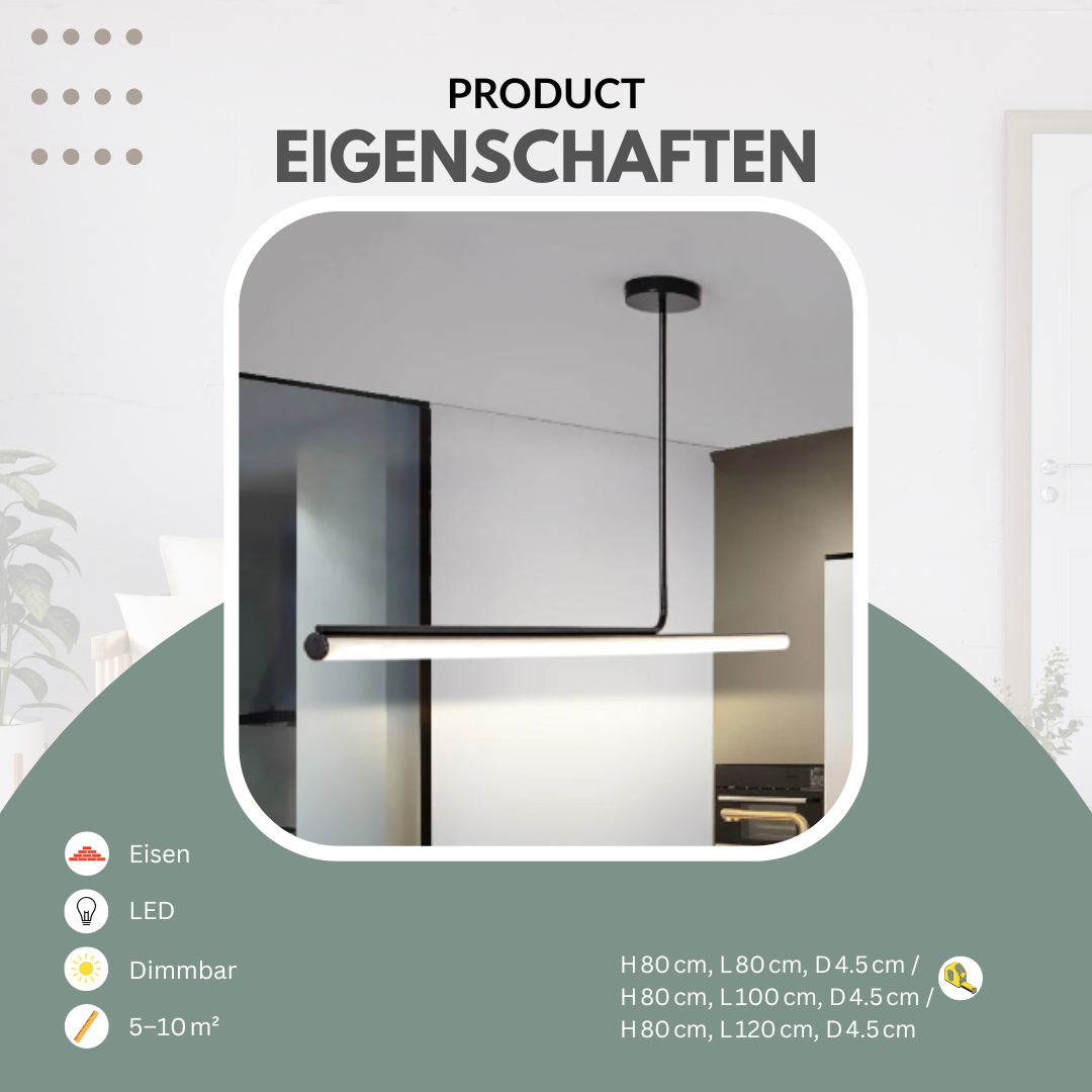 Design-Pendelleuchte | Schwarz oder Weiß | Dimmbar per Fernbedienung | Küche & Esszimmer