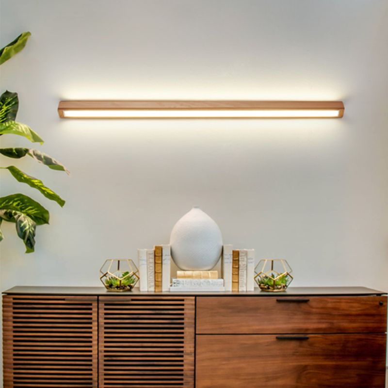 LED-Wandleuchte | Linear Holz & Acryl | Wohnzimmer & Schlafzimmer