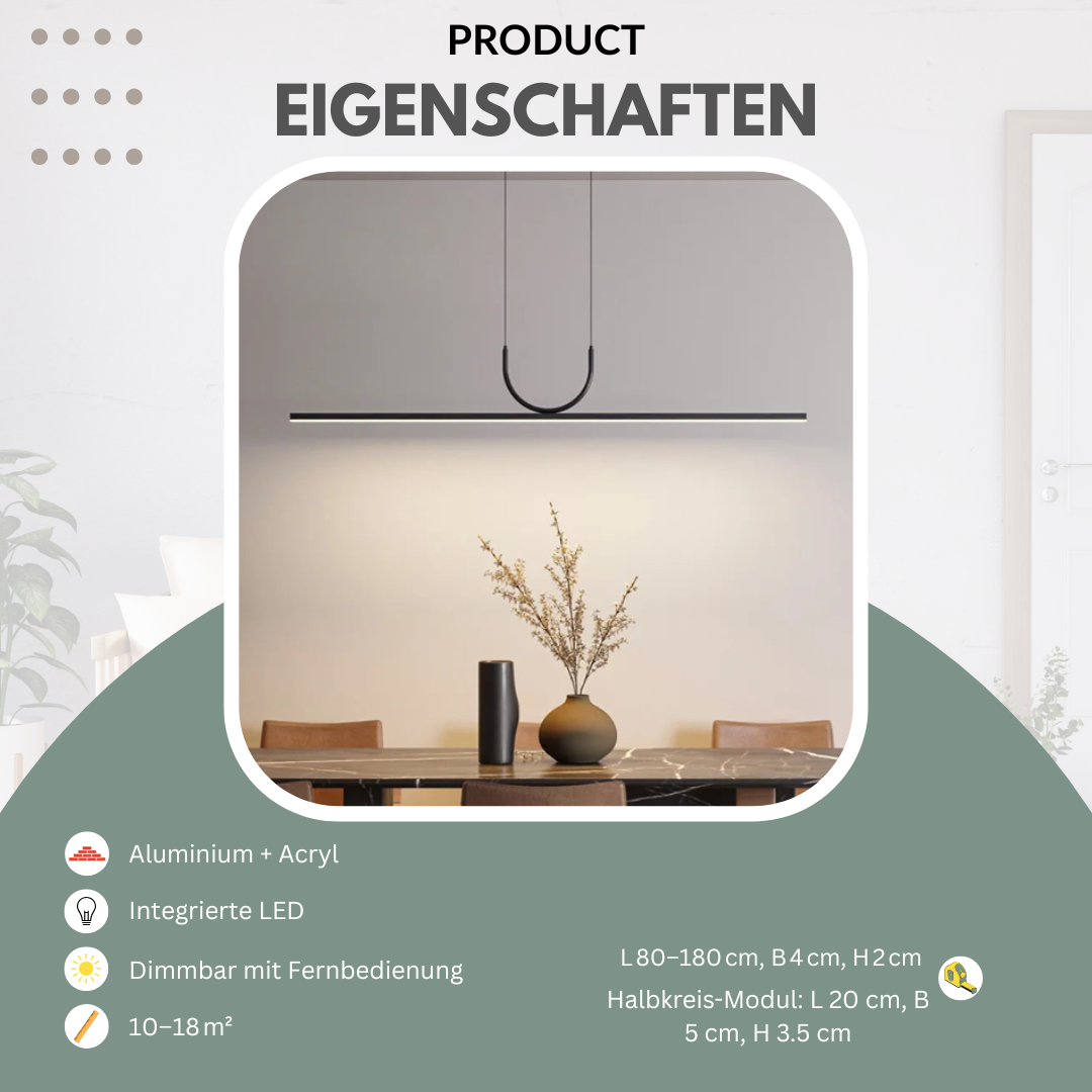 Design‑Pendelleuchte | Schwarz & Weiß | Höhenverstellbar | Esszimmer & Wohnzimmer