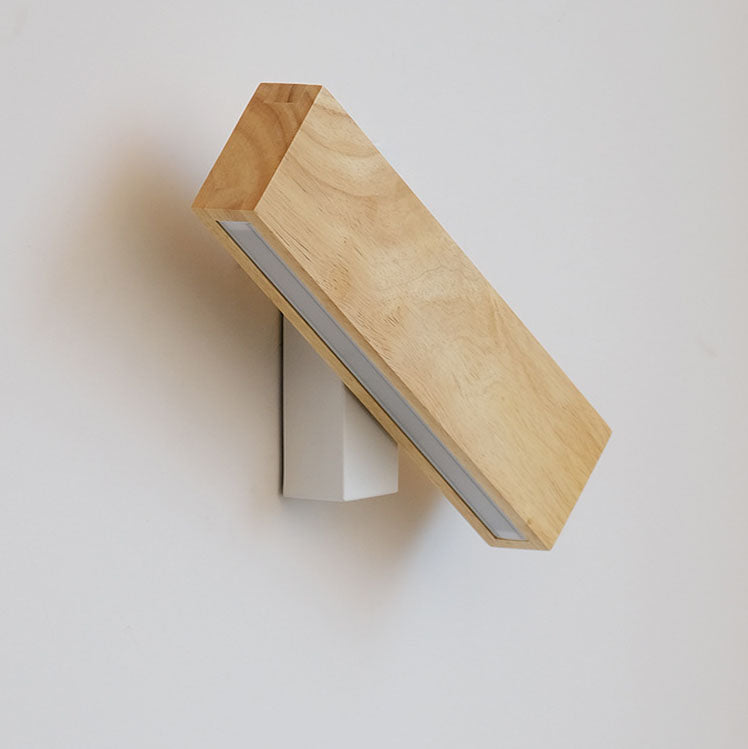Japanische Holz-Rechteck LED-Wandleuchte | Japanisch-Minimalistisches Design | 1-flammig