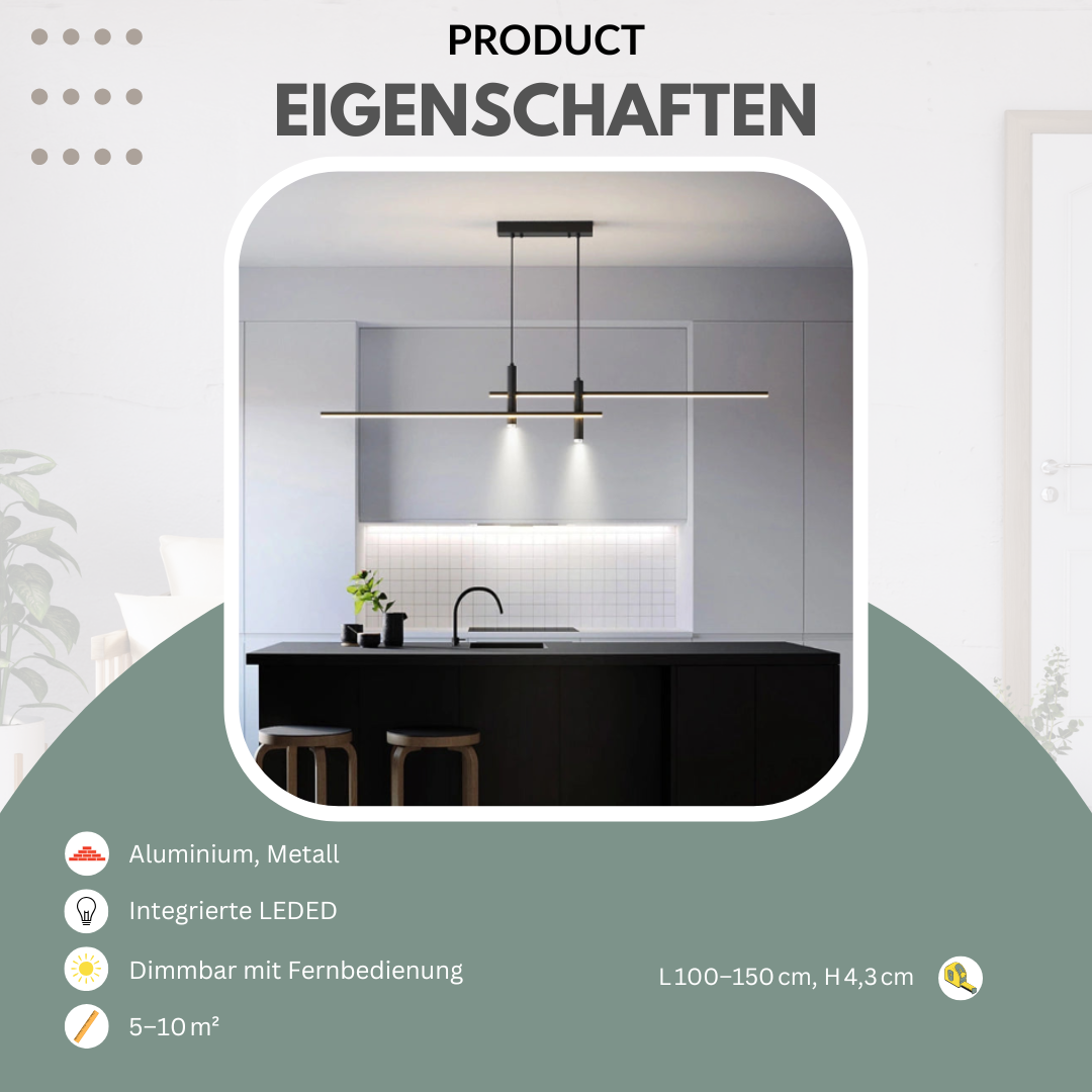 Pendelleuchte | Modernes Design | LED Integriert | Esszimmer & Wohnbereich