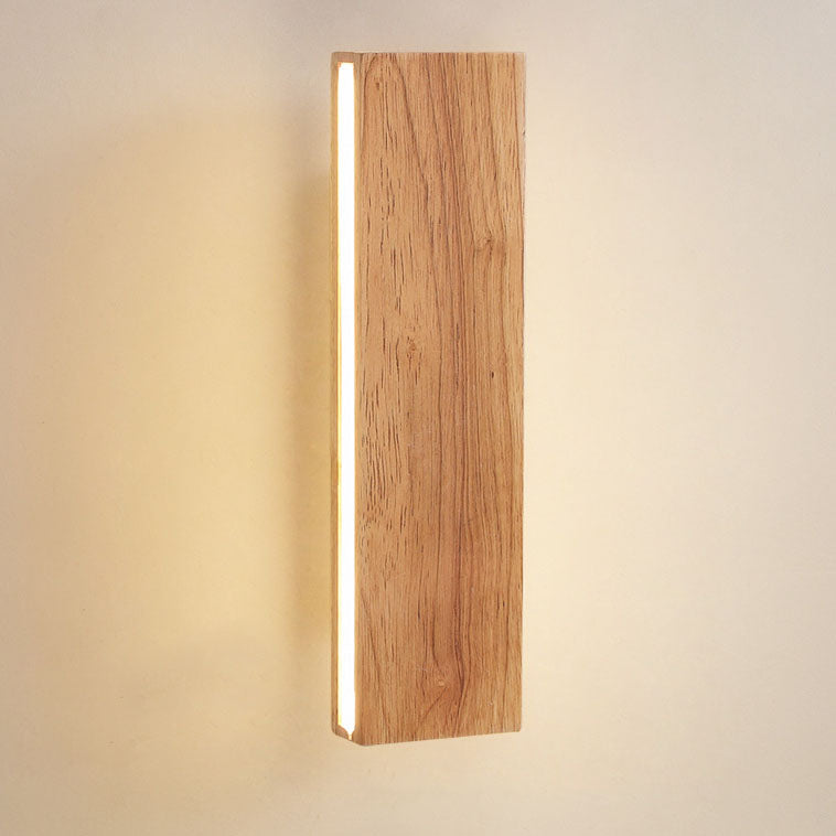 Japanische Holz-Rechteck LED-Wandleuchte | Japanisch-Minimalistisches Design | 1-flammig
