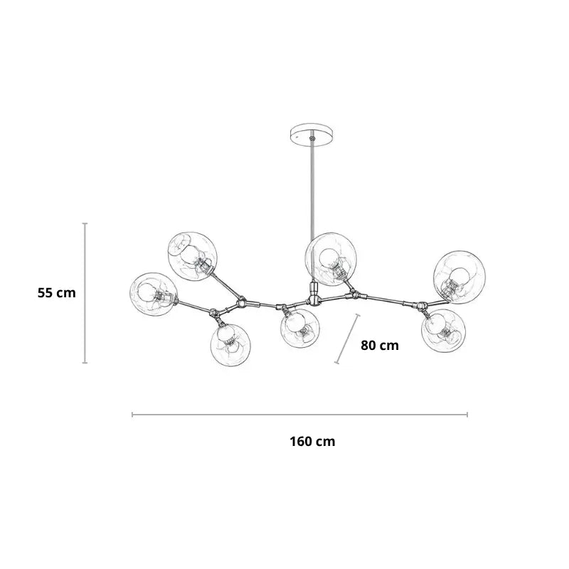 Wohnzimmer Pendelleuchte | Bewegliche Arme | Glasvarianten & Größen