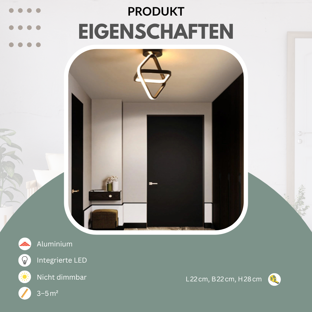 LED-Deckenleuchte | Modern | Schwarz oder Weiß | Flach & Energiesparend