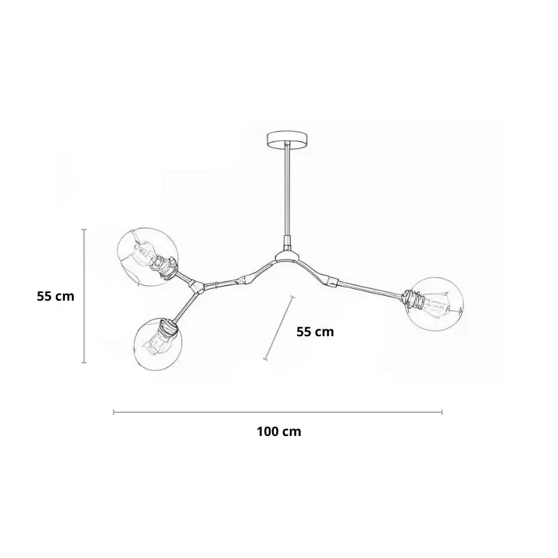 Wohnzimmer Pendelleuchte | Bewegliche Arme | Glasvarianten & Größen