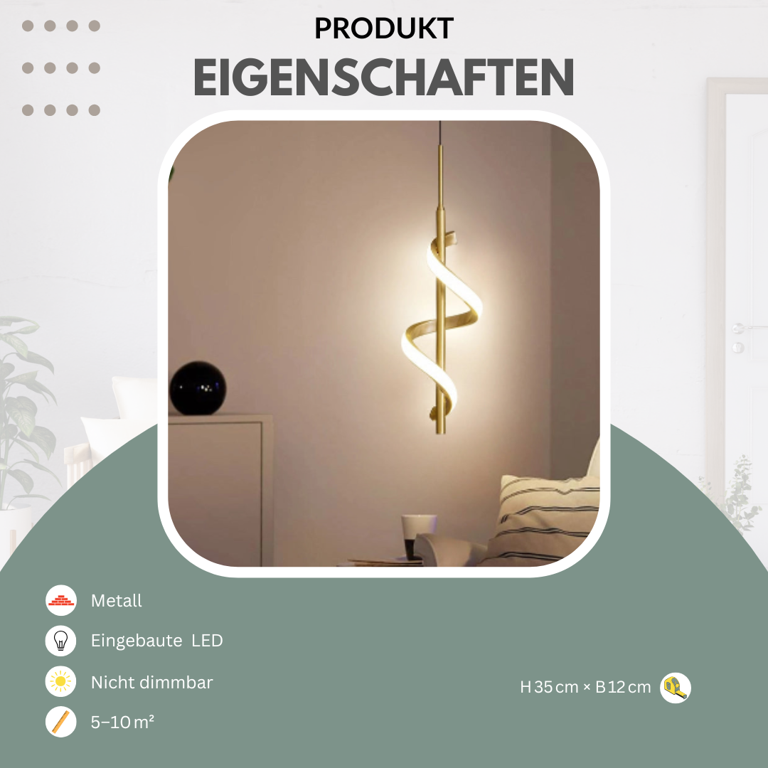 Design‑Pendelleuchte | Modern | Schwarz & Gold | Schlafzimmer & Wohnzimmer