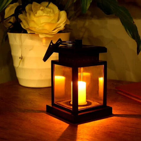 Solar-Hängelaterne Vintage | LED Kerzenlicht | IP44 | Garten & Terrasse