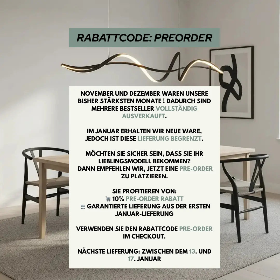 LED‑Pendelleuchte | Modernes Design mit Krul | Höhenverstellbar | Küche & Esszimmer