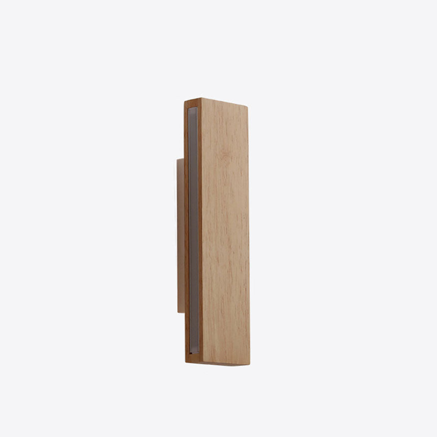 Japanische Holz-Rechteck LED-Wandleuchte | Japanisch-Minimalistisches Design | 1-flammig
