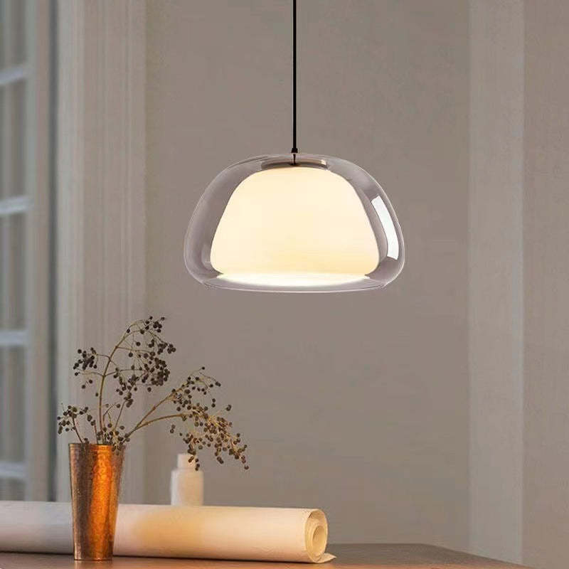 Pendelleuchte | Modernes Milchglas-Design | Höhenverstellbar | E27 Deckenbeleuchtung