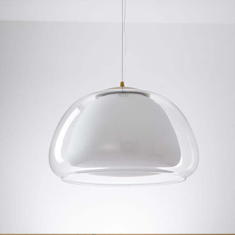 Pendelleuchte | Modernes Milchglas-Design | Höhenverstellbar | E27 Deckenbeleuchtung