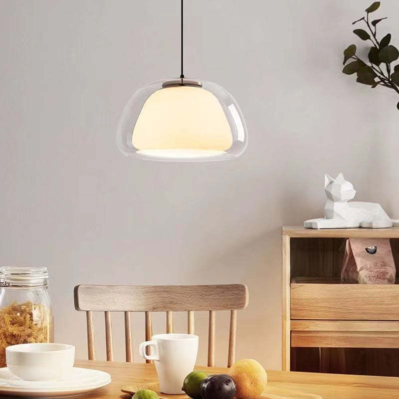 Pendelleuchte | Modernes Milchglas-Design | Höhenverstellbar | E27 Deckenbeleuchtung