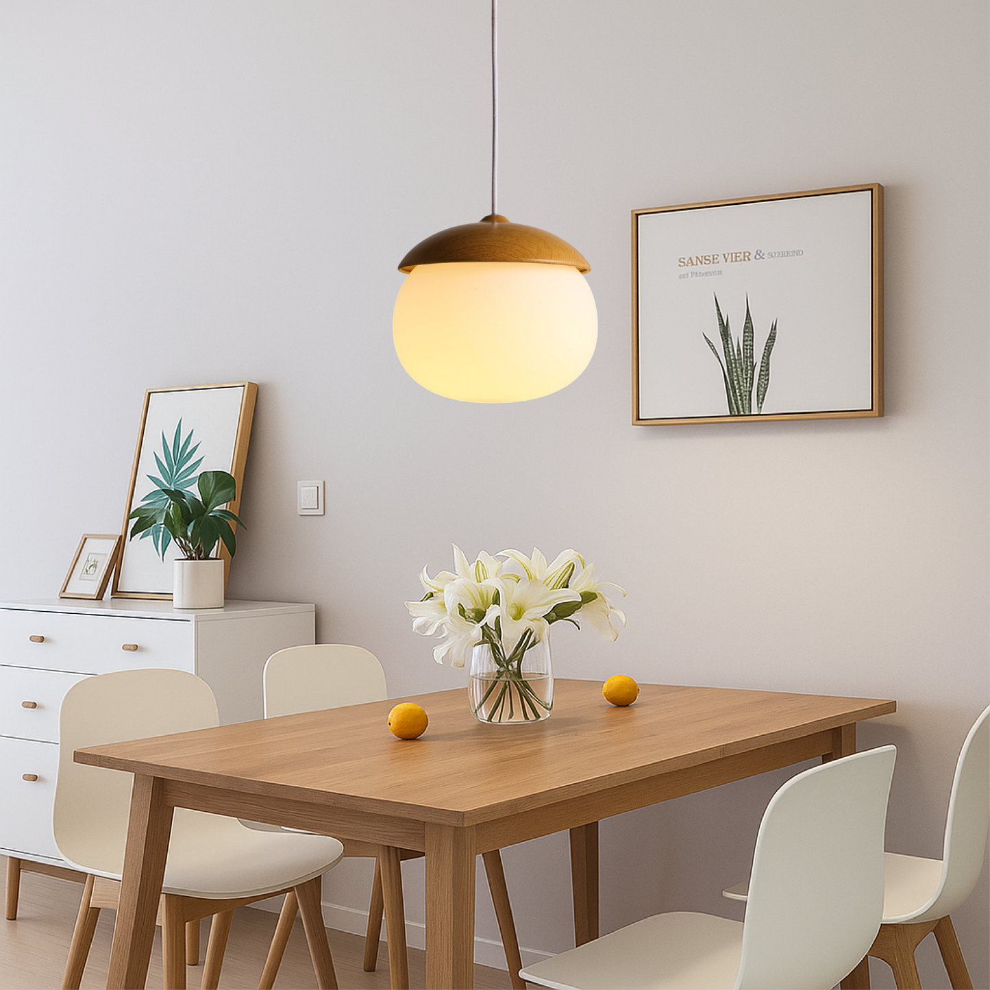 Pendelleuchte Holz Glas | E27 | LED | Modern