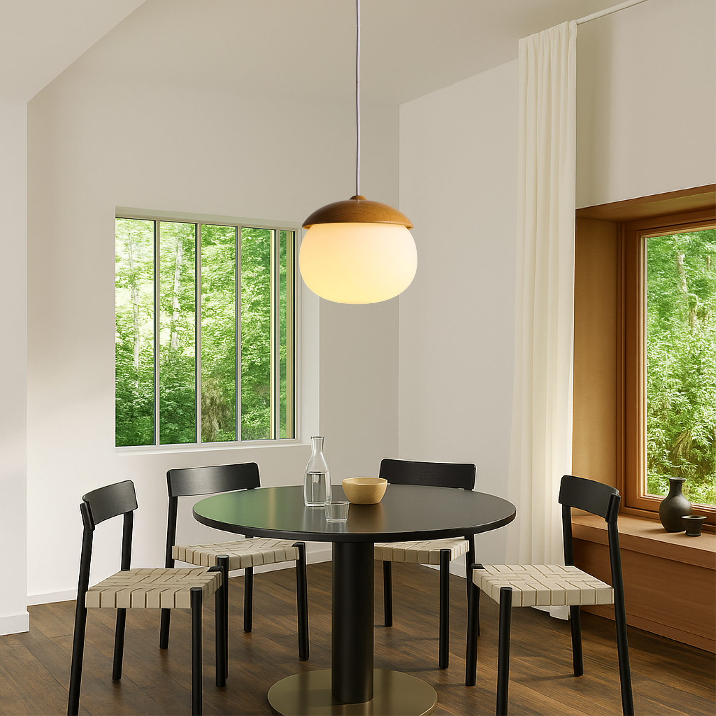 Pendelleuchte Holz Glas | E27 | LED | Modern
