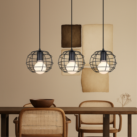Pendelleuchte 3-flammig Industrial | E27 | Käfig Design | Modern