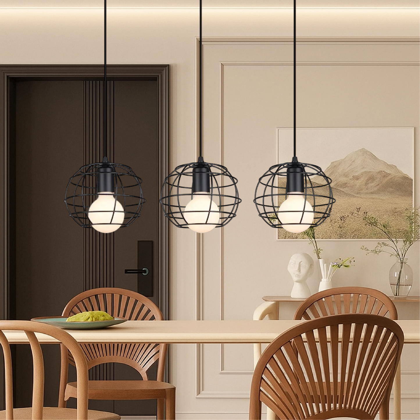 Pendelleuchte 3-flammig Industrial | E27 | Käfig Design | Modern