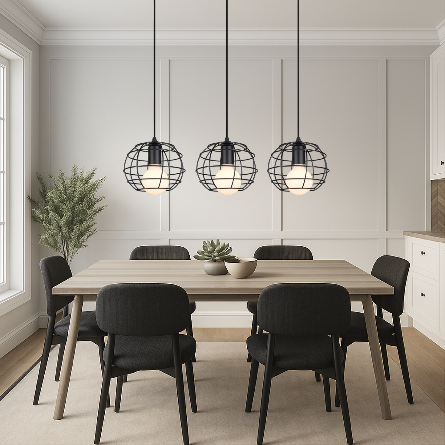Pendelleuchte 3-flammig Industrial | E27 | Käfig Design | Modern